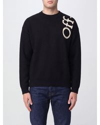 Off-White c/o Virgil Abloh - Jacquard Logo Wool Blend Crewneck Jumper With Dropped Shoulders - Lyst