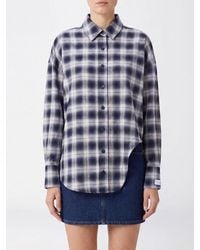 The Attico - Relaxed Fit Check Cotton Shirt With Dropped Shoulders And Asymmetrical Hem - Lyst