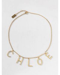 Chloé - Chlo&Eacute Collier En Laiton Avec Charm Logo - Lyst