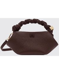 Ganni - Mini Recycled Leather Handbag With Butterfly Logo And Braided Handle - Lyst
