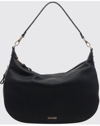 Liu Jo - Grained Faux Leather Hobo Bag With Monogram Logo And Removable Handle - Lyst