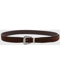 Brunello Cucinelli - Suede Calf Leather Belt With Buckle - Lyst
