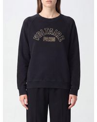Zadig & Voltaire - Zadig &Amp Voltaire Relaxed Fit Cotton Crewneck Jumper With Contrast Logo - Lyst
