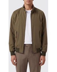 Baracuta - Cotton Blend Bomber Jacket With High Collar And Zip Closure - Lyst