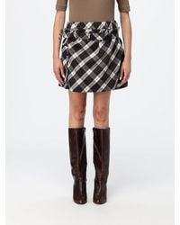Brunello Cucinelli - High-Waisted A-Line Check Wool-Blend Mini Skirt - Lyst