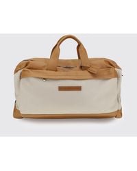 Brunello Cucinelli - Active Bicolor Calfskin Leather Travel Bag - Lyst