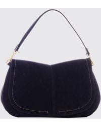 Gianni Chiarini - Helena Suede Shoulder Bag With Flap And Magnetic Closure - Lyst