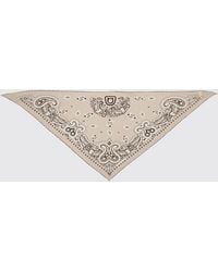 Ferragamo - Arabesque Cashmere And Wool Triangle Scarf With Logo - Lyst