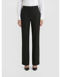 McQueen - Pinstriped Wool Tailored Trousers - Lyst