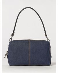 Fendi - Lui Cotton Denim Shoulder Bag With Ff Monogram And Strap - Lyst