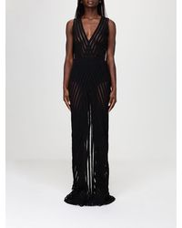 Elisabetta Franchi - Ribbon V-Neck Maxi Dress - Lyst