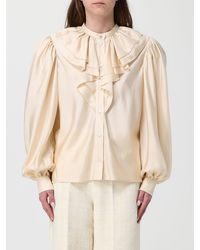 Gucci - Silk Satin Shirt With Ruffles - Lyst