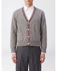 Thom Browne - Slim Fit Wool And Mohair Cardigan With Fauna Print - Lyst