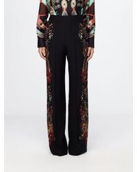 Etro - High-Waisted Paisley Print Silk Palazzo Trousers - Lyst