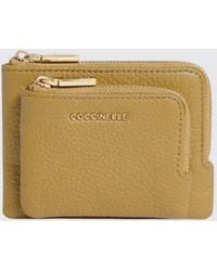 Coccinelle - Metallic Small Grained Leather Credit Card Holder - Lyst