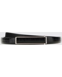 Tom Ford - Reversible Croc-Effect Leather Belt With Logo Plaque - Lyst