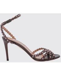 Aquazzura - Tequila Crystal-Embellished Laminated Nappa High-Heeled Sandals - Lyst