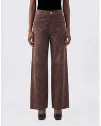 Max Mara - Suede Leather Trousers - Lyst