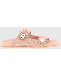Jimmy Choo - Fayence Tweed Sandals With Embroidered Sequins - Lyst