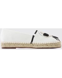 KARL LAGERFELD - Graphic Print Canvas Espadrilles With Round Toe - Lyst