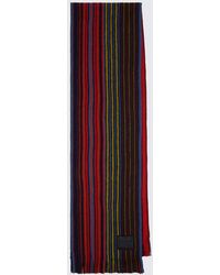 Paul Smith - Striped Wool Scarf With Fringed Edge - Lyst