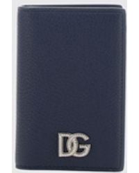 Dolce & Gabbana - Dolce &Amp Gabbana Grained Leather Bifold Card Holder With Dg Logo - Lyst