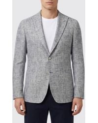 Tagliatore - Single-Breasted Cotton And Linen Blend Blazer - Lyst