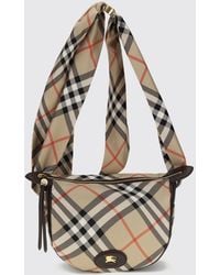 Burberry - Silk Crossbody Bag With Vintage Check Pattern And Ekd Logo - Lyst