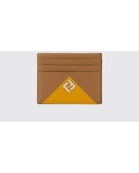 Fendi - Flaches Kartenetui Lui Aus Genarbtem Leder Mit Ff-Monogramm Und Logo - Lyst