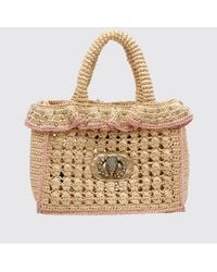 Kurt Geiger - Crochet Raffia Bag With Rhinestones - Lyst