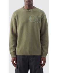 Off-White c/o Virgil Abloh - Wool Blend Crew Neck Jumper With Jacquard Logo - Lyst