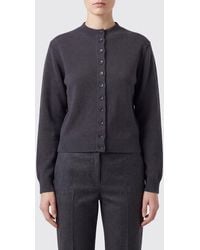 Lemaire - Crewneck 100% Cashmere Cardigan With Ribbed Trims - Lyst