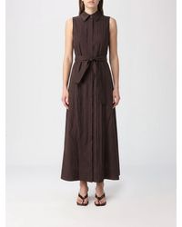P.A.R.O.S.H. - Off-The-Shoulder Cotton Midi Shirtdress P.A.R.O.S.H. With Pleated Skirt - Lyst