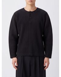 Homme Plissé Issey Miyake - Homme Plissé Issey Miyake Pleated Crewneck Long-Sleeve Top - Lyst