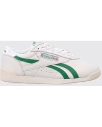 Reebok - Freestyle Low Top Leather Sneakers With Round Toe And Carved Logo - Lyst