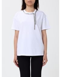 Liu Jo - Cotton T-Shirt With Crystals - Lyst
