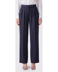 Max Mara - Rio High-Waisted Pinstripe Wool-Blend Palazzo Trousers - Lyst
