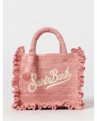 MC2 Saint Barth - Embroidered Logo Raffia Bag - Lyst