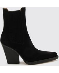 Paris Texas - Dallas Suede Western Chelsea Boots With High Flared Heel - Lyst