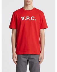 A.P.C. - Organic Cotton T-Shirt With Logo - Lyst