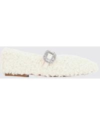 Roger Vivier - Pilgrim Mary Jane Shearling Ballet Flats With Jewelled Buckle - Lyst
