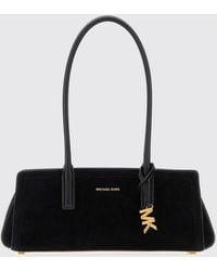 Michael Kors - Laila Suede Shoulder Bag With Logo Charm - Lyst