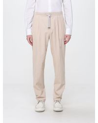 Brunello Cucinelli - Velvet Drawstring Trousers With A Medium Rise - Lyst