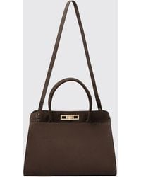Fabiana Filippi - Large Suede Bag With Double Handle And Shoulder Strap - Lyst