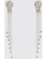 Alessandra Rich - Brass Earrings With Set Rhinestones - Lyst
