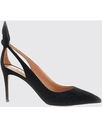 Aquazzura - Bow Tie Suede Pumps With Stiletto Heel And Knot Detail - Lyst