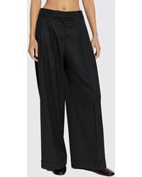 Ganni - Tailored Wide-Leg Wool-Blend Trousers With Pleats And Mid-Rise Waist - Lyst