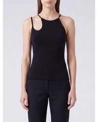 McQueen - Cut-Out Viscose Top With Off-The-Shoulder Design - Lyst