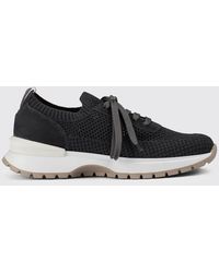 Doucal's - Crochet Knit And Suede Sneakers - Lyst