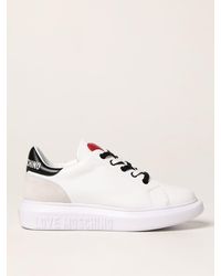 Love Moschino Trainers In Leather With Heart - Multicolour
